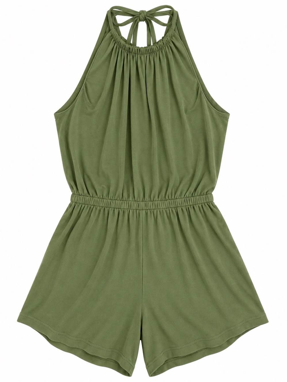 Old Navy Olive Green Halter Tie-Back Romper Size S